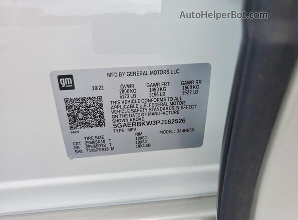 5GAERBKW3PJ162526 2023 BUICK ENCLAVE White 