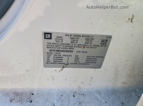 1GTR1MEC9GZ385384 2016 GMC SIERRA White 