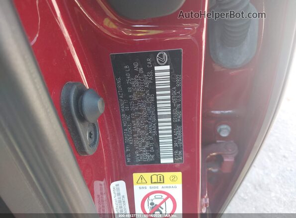 58ABK1GG3HU077885 2017 LEXUS ES 350 Red 