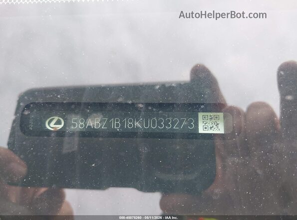 58ABZ1B18KU033273 2019 LEXUS ES 350 White Vista del compartimento del motor