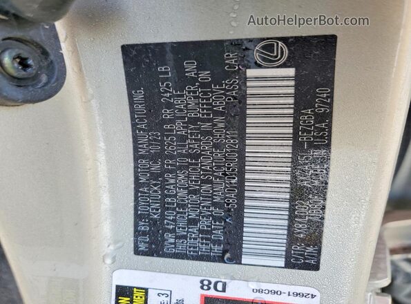58AD11D15RU012811 2024 LEXUS ES Silver 