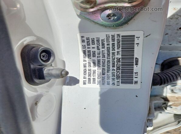 19XFC1F30KE215042 2019 HONDA CIVIC White 