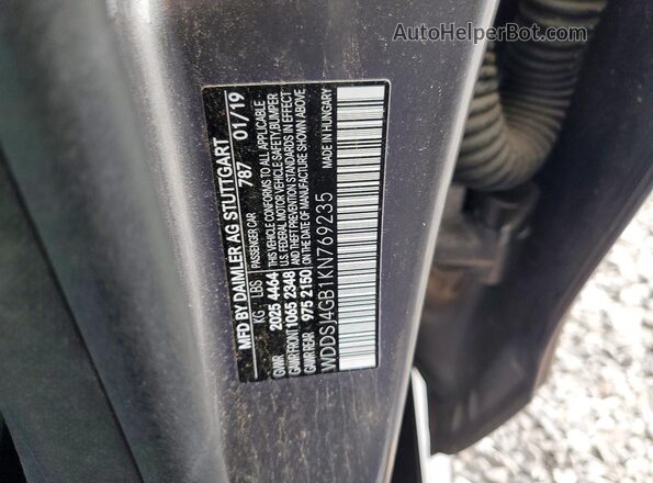 WDDSJ4GB1KN769235 2019 MERCEDES-BENZ CLA-CLASS Gray 