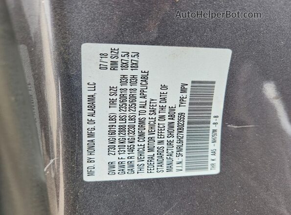 5FNRL6H27KB023559 2019 HONDA ODYSSEY Gray 