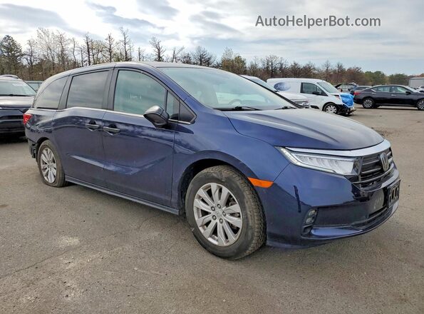 5FNRL6H28MB038655 2021 HONDA ODYSSEY Синий Передняя правая четверть