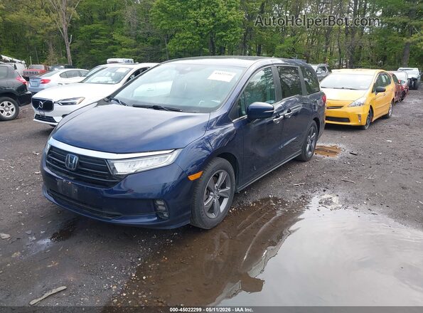 5FNRL6H55NB048068 2022 HONDA ODYSSEY Blue Առջևի ձախ երեք քառորդ տեսարան