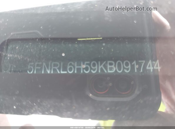 5FNRL6H59KB091744 2019 HONDA ODYSSEY Gray Vista del compartimento del motor