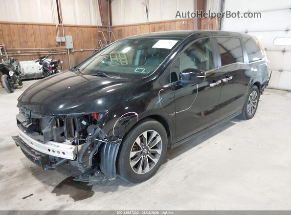 5FNRL6H73MB010564 2021 HONDA ODYSSEY Black Առջևի ձախ երեք քառորդ տեսարան