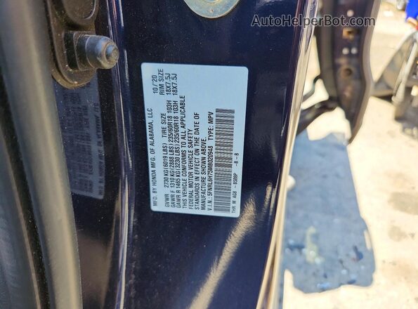5FNRL6H75MB020948 2021 HONDA ODYSSEY Blue 