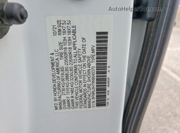 5FNRL6H79NB045370 2022 HONDA ODYSSEY White 