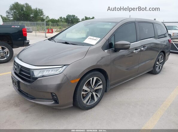 5FNRL6H85MB038813 2021 HONDA ODYSSEY Dark Brown წინა მარცხენა ხედი სამი მეოთხედიდან