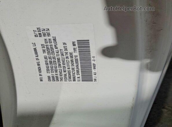 5FNRL6H94JB008710 2018 HONDA ODYSSEY White 
