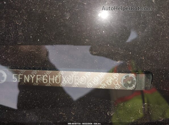 5FNYF6H0XJB023233 2018 HONDA PILOT Синий Вид подкапотного пространства