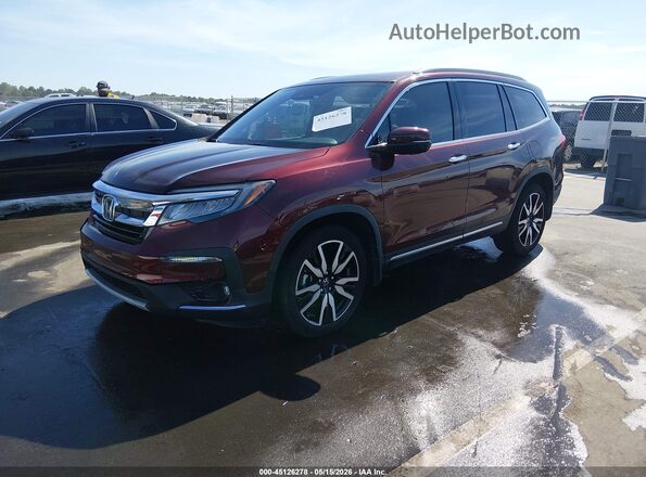 5FNYF6H0XKB073907 2019 HONDA PILOT Burgundy წინა მარცხენა ხედი სამი მეოთხედიდან