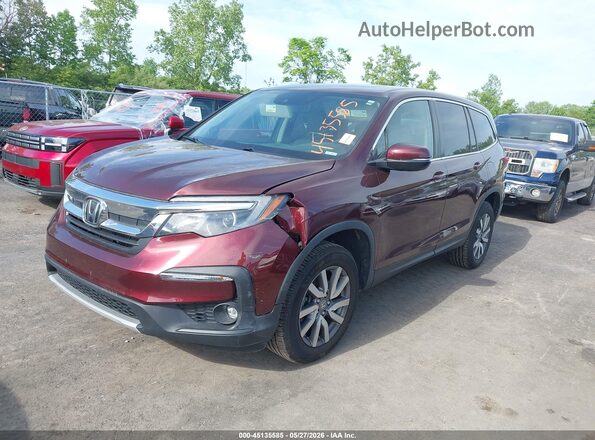 5FNYF6H52LB054524 2020 HONDA PILOT Темно-бордовый Передняя левая четверть