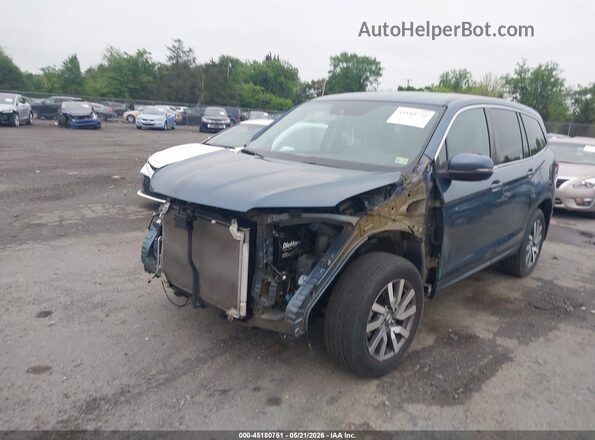 5FNYF6H57MB004106 2021 HONDA PILOT Blue Передня ліва чверть