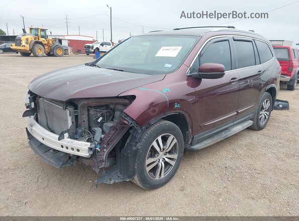 5FNYF6H87GB094937 2016 HONDA PILOT Maroon Առջևի ձախ երեք քառորդ տեսարան