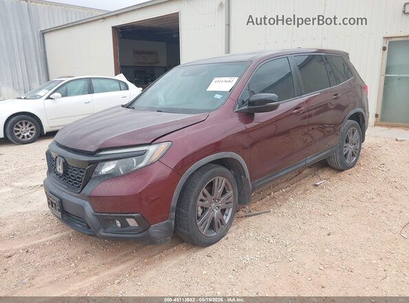 5FNYF7H50KB007366 2019 HONDA PASSPORT Темно-бордовый Передняя левая четверть