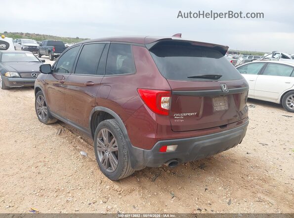 5FNYF7H50KB007366 2019 HONDA PASSPORT Темно-бордовый Задняя левая четверть