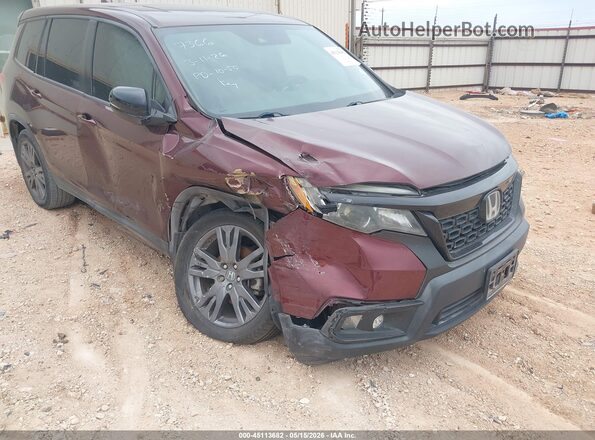 5FNYF7H50KB007366 2019 HONDA PASSPORT Темно-бордовый Вид спереди