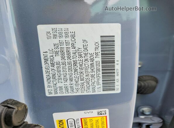 5FPYK3F67SB012023 2025 HONDA RIDGELINE Gray 