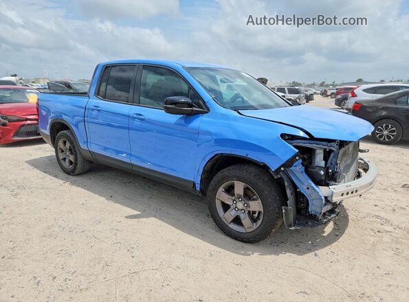 5FPYK3F69RB000613 2024 HONDA RIDGELINE Blue Front right