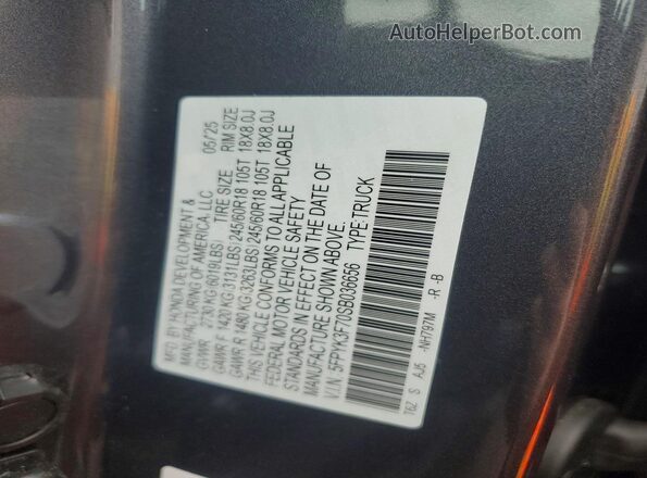 5FPYK3F70SB036656 2025 HONDA RIDGELINE Gray Engine compartment view