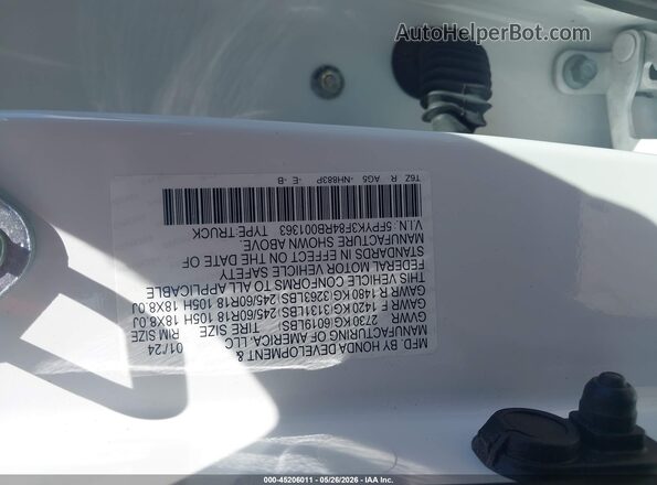 5FPYK3F84RB001363 2024 HONDA RIDGELINE White Vista del compartimento del motor
