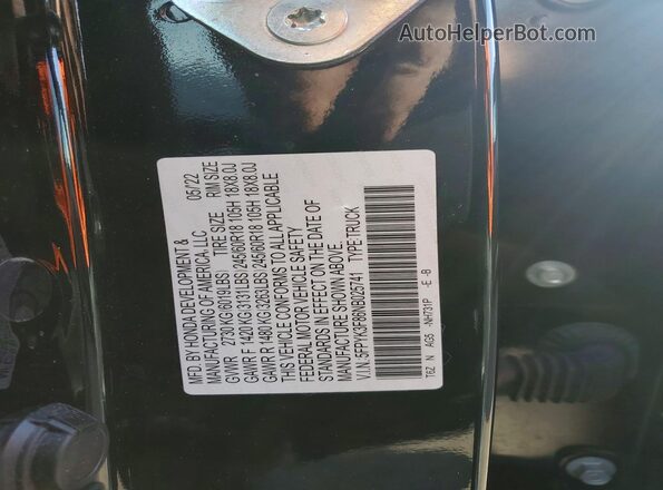 5FPYK3F86NB025741 2022 HONDA RIDGELINE Black 