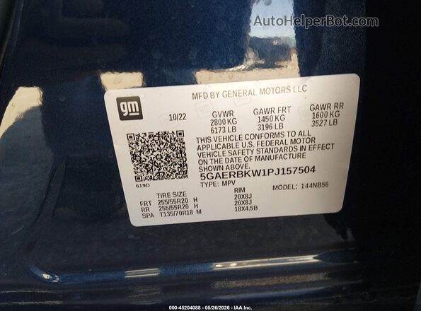 5GAERBKW1PJ157504 2023 BUICK ENCLAVE Black 