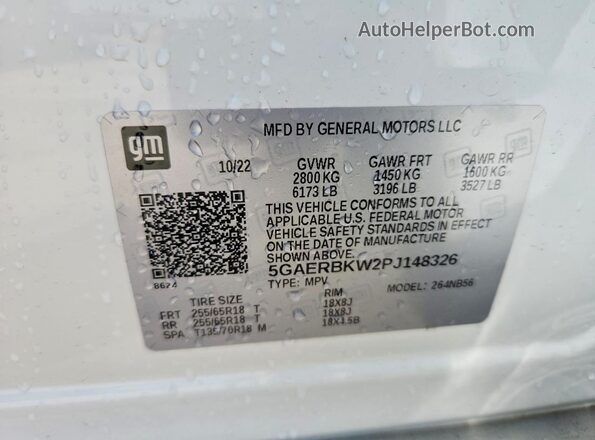 5GAERBKW2PJ148326 2023 BUICK ENCLAVE Белый 
