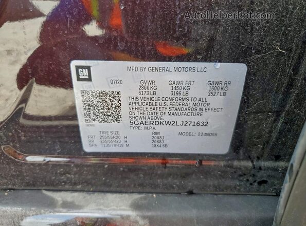 5GAERDKW2LJ271632 2020 BUICK ENCLAVE Burgundy 