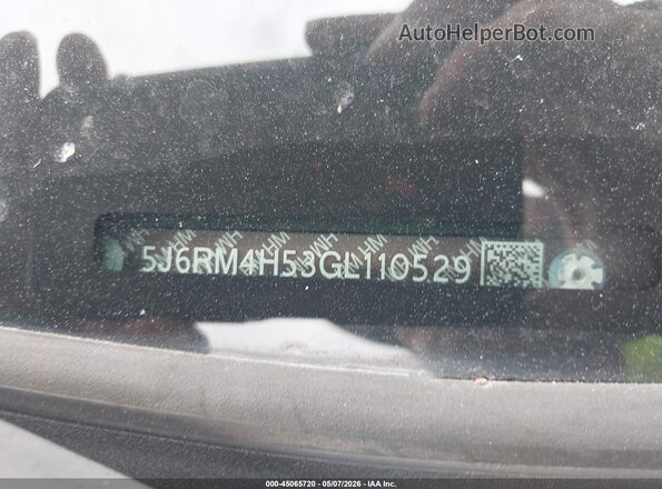 5J6RM4H53GL110529 2016 HONDA CR-V Black 