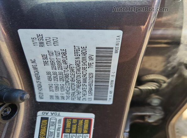 5J6RM4H55GL018239 2016 HONDA CR-V Gray 