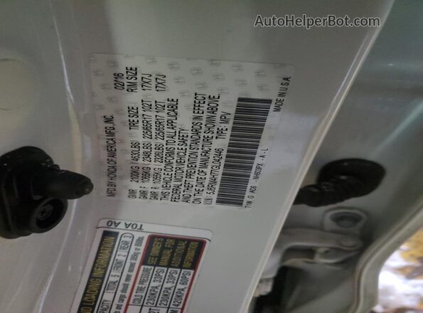5J6RM4H77GL042446 2016 HONDA CR-V White ძრავის განყოფილების ხედი
