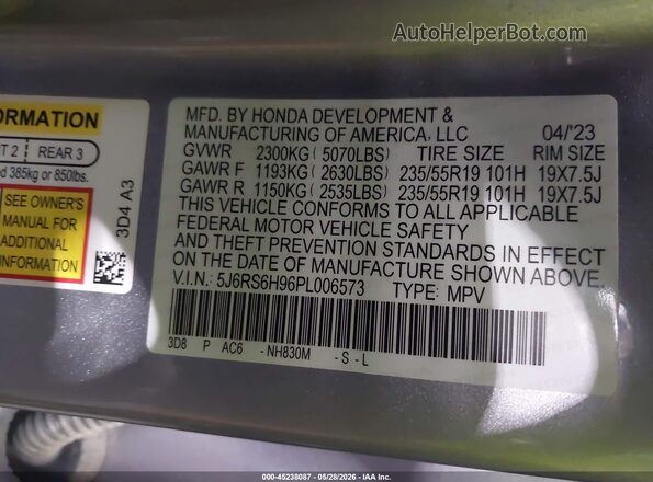 5J6RS6H96PL006573 2023 HONDA CR-V HYBRID Silver Widok komory silnika