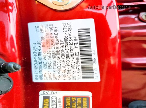 5J6RT6H99NL018632 2022 HONDA CR-V Темно-бордовый 