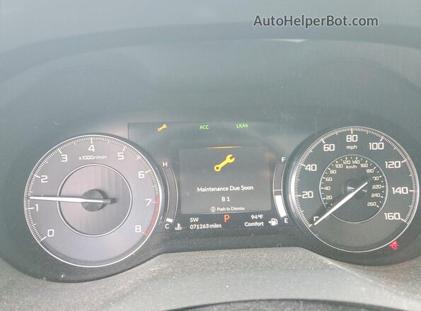 5J8TC1H73LL014684 2020 ACURA RDX White Вид щитка приладів
