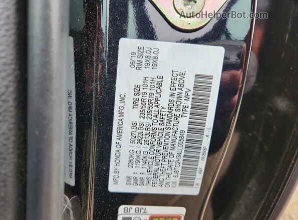 5J8TC2H34LL005849 2020 ACURA RDX Black 