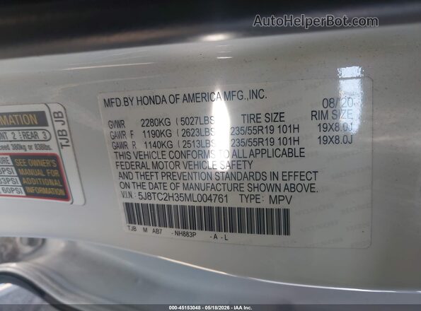 5J8TC2H35ML004761 2021 ACURA RDX Black Widok komory silnika
