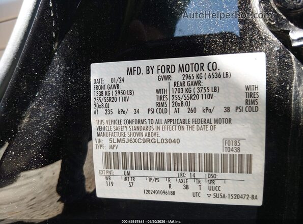 5LM5J6XC9RGL03040 2024 LINCOLN AVIATOR Black Vista del compartimento del motor