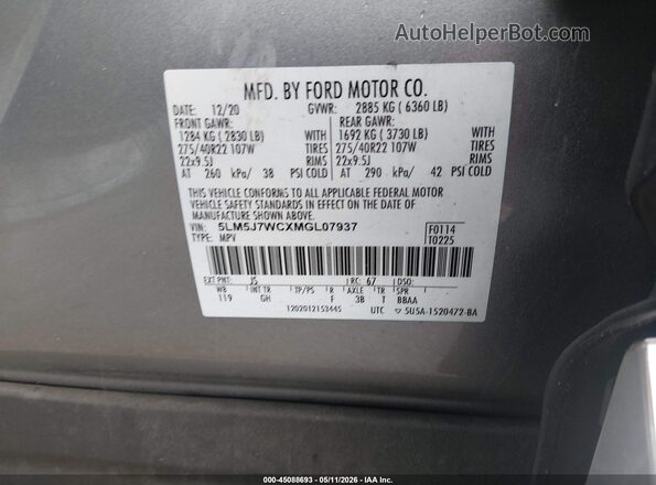 5LM5J7WCXMGL07937 2021 LINCOLN AVIATOR Teal ძრავის განყოფილების ხედი