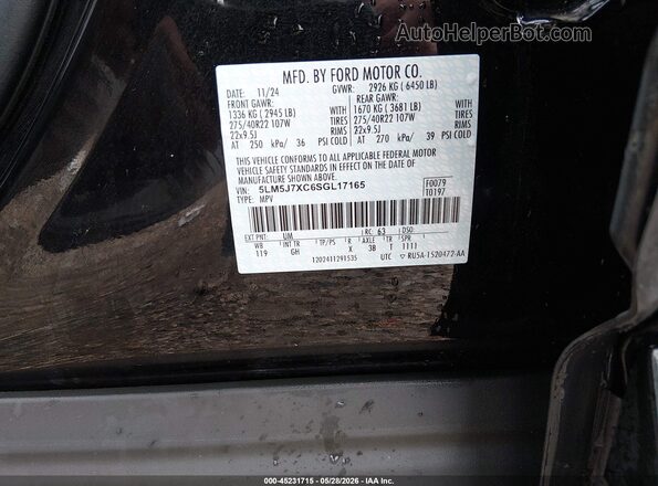 5LM5J7XC6SGL17165 2025 LINCOLN AVIATOR Black Vista del compartimento del motor