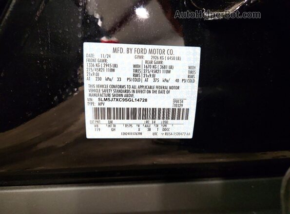 5LM5J7XC9SGL14728 2025 LINCOLN AVIATOR Black Vista interior de 360 grados