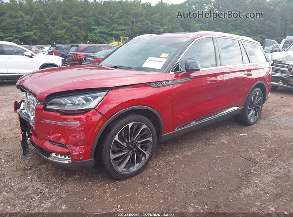 5LM5J7XCXLGL37243 2020 LINCOLN AVIATOR Red Առջևի ձախ երեք քառորդ տեսարան