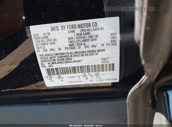 5LM5J9XC2SGL04487 2025 LINCOLN AVIATOR Black Вид підкапотного простору