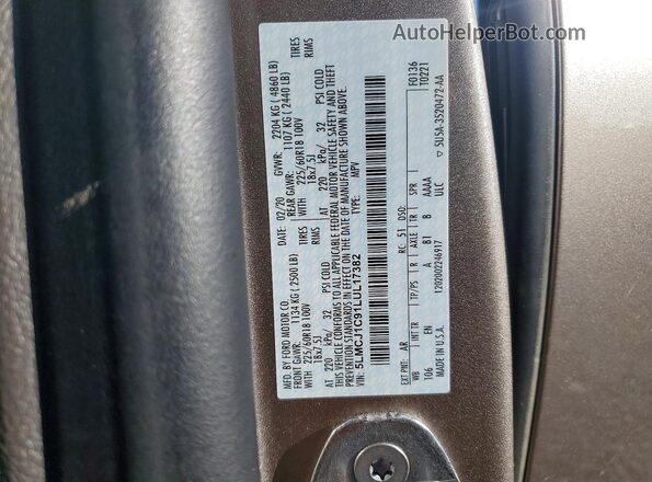 5LMCJ1C91LUL17382 2020 LINCOLN CORSAIR Gray 