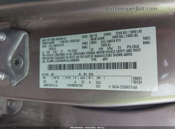 5LMCJ3D96KUL09593 2019 LINCOLN MKC Silver 