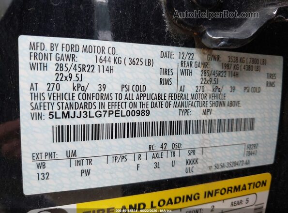 5LMJJ3LG7PEL00989 2023 LINCOLN NAVIGATOR Black Вид підкапотного простору
