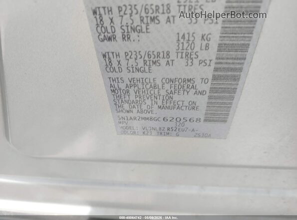 5N1AR2MM8GC620568 2016 NISSAN PATHFINDER Silver Widok komory silnika